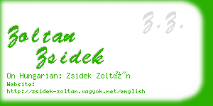 zoltan zsidek business card